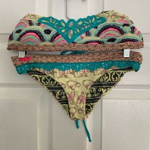 Reversible Bikini Bandeau Style Cheeky Cut